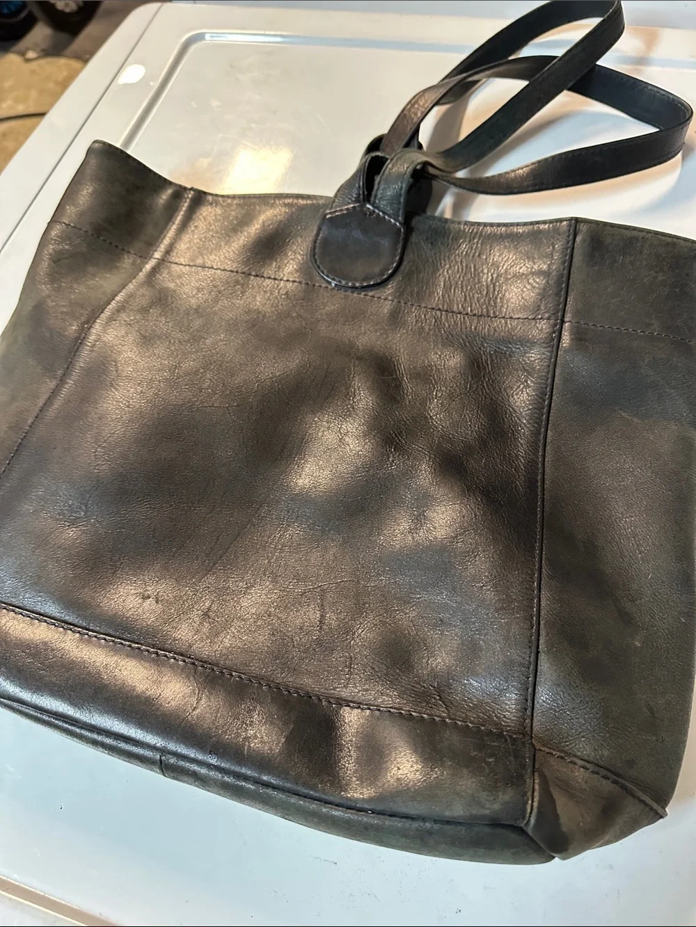 Black Leather Tote Bag/backpack- Classic Everyday Carry